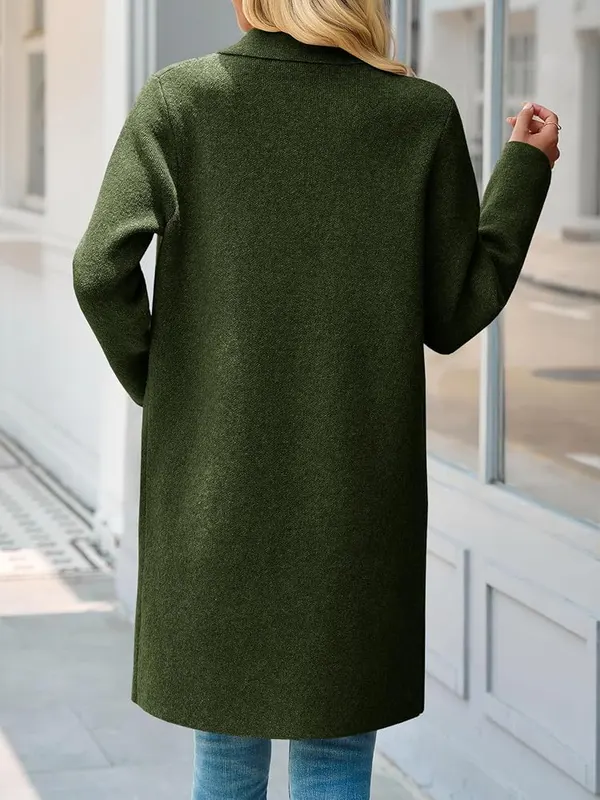 Saodimallsu Womens Long Cardigan Sweaters Open Front – Four decorative buttons