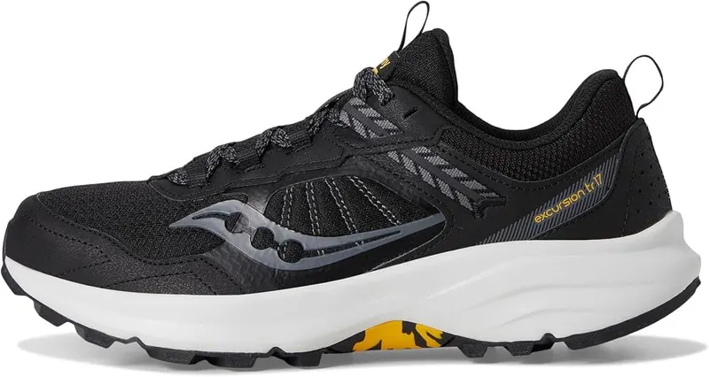 Saucony Men’s Excursion Tr17 Sneaker Black/Fog 7 Wide – Durable mesh upper for trail-ready protection
