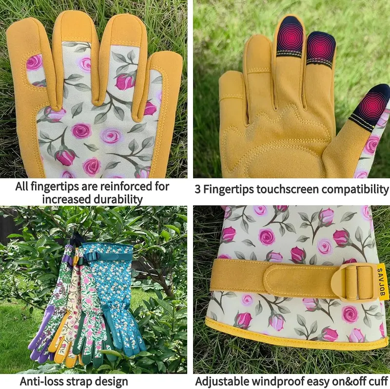 SAVJOB Gardening Gloves – Durable,Flexible&Breathable- Ergonomic thumb makes it easier to grip