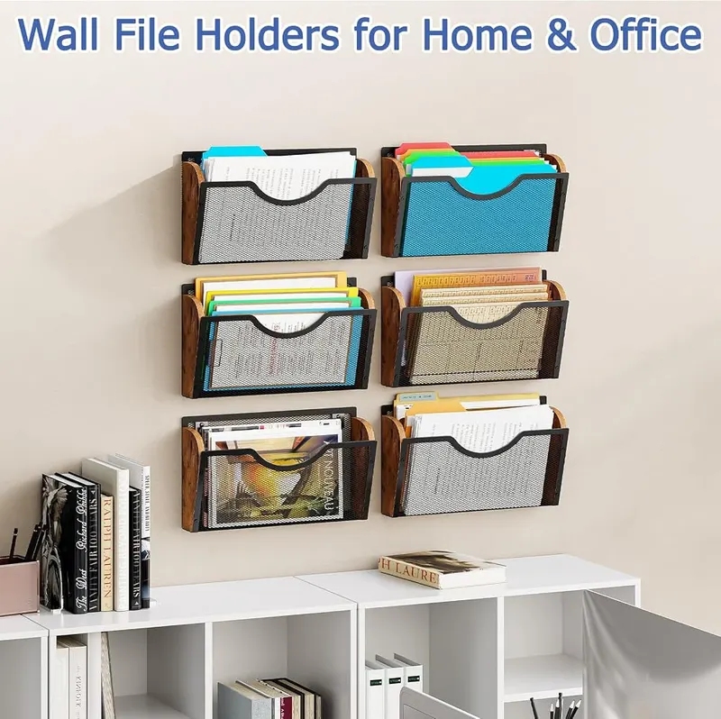 Sbanmao 3 Pack Wall File Organizer – Wall mount or desktop placement
