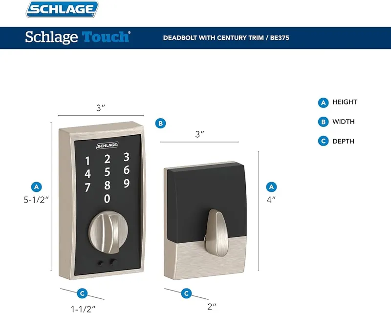Schlage Touch Electronic Deadbolt Lock – Premium Security