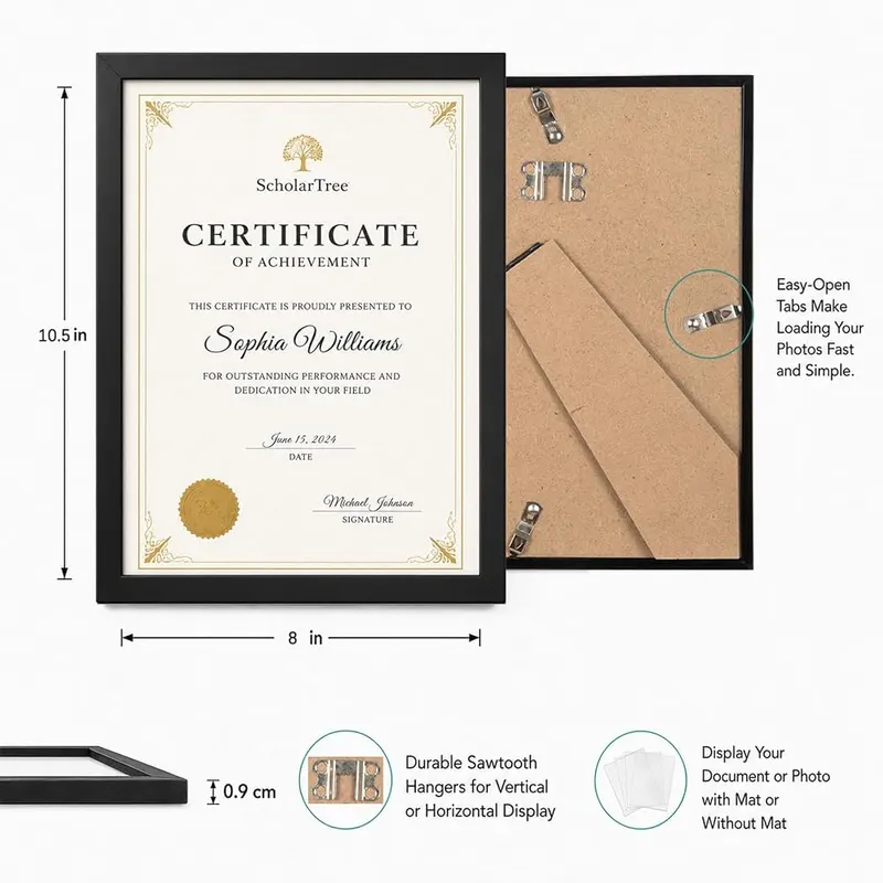 Scholartree 8.5×11 Picture Frame Black – product photo 3 of 8