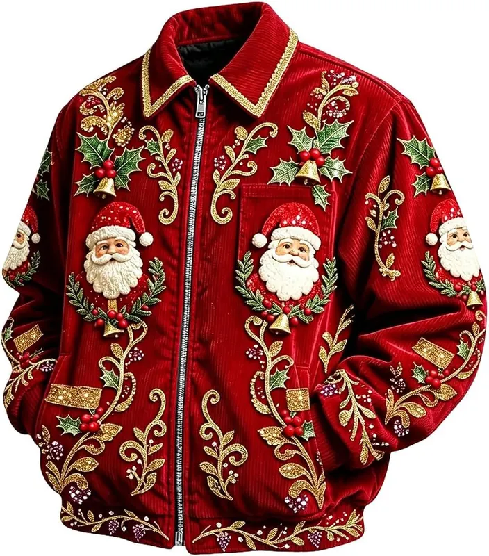 SCRRMZO Christmas Zip Up Jacket – Great For Holiday Wear