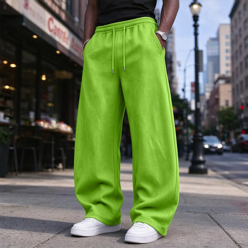 SdGgsgv Baggy Sweatpants D07 Green – Relaxed Wide Leg Fit