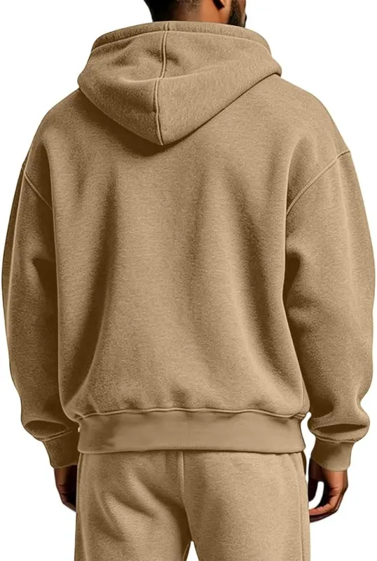SdGgsgv Men’s Full Zip Fleece Jacket Fall H03 Brown – Full Zip Design
