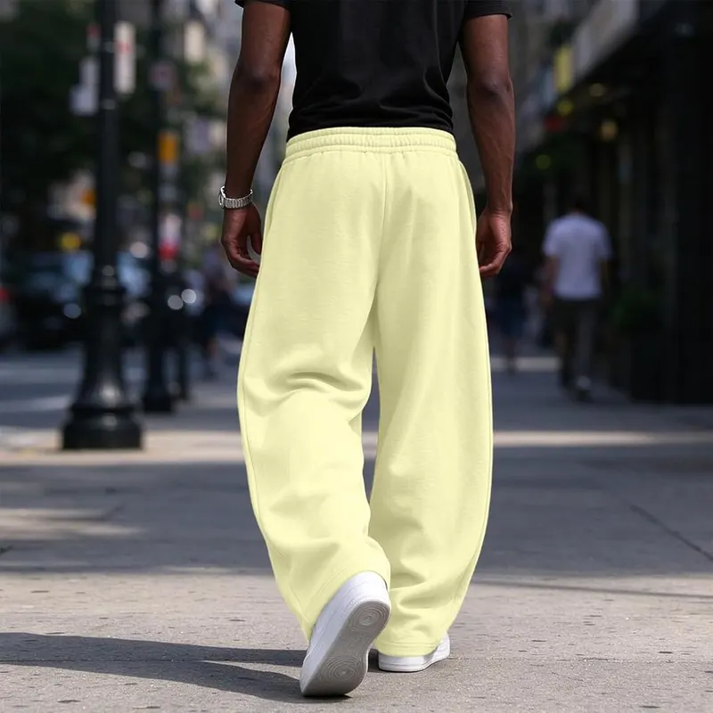 SdGgsgv Wide Leg Sweatpants D05 Beige – Adjustable Drawstring Waist