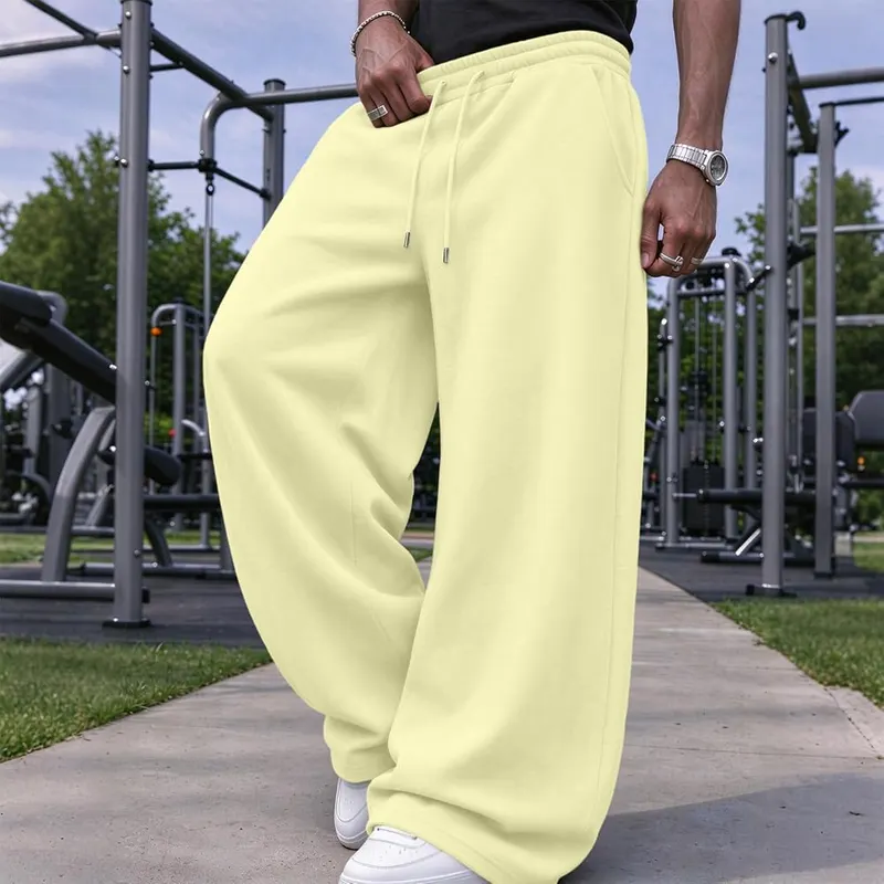 SdGgsgv Wide Leg Sweatpants D05 Beige – Easy to Mix & Match