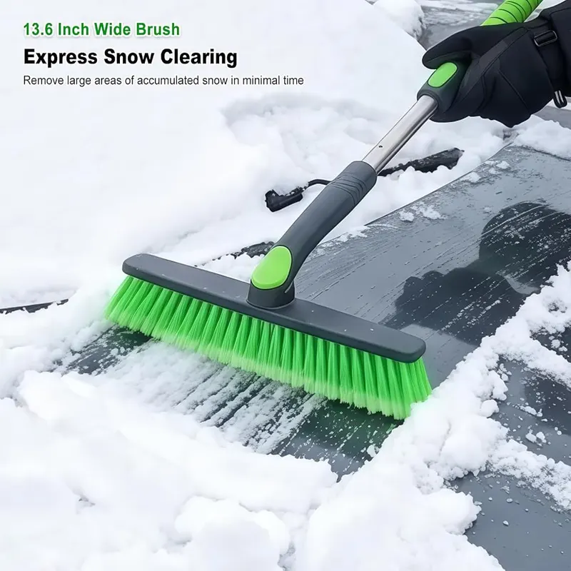 SEAAES 45 Inch Long Extendable Snow Brush – Scratch free polished bristles
