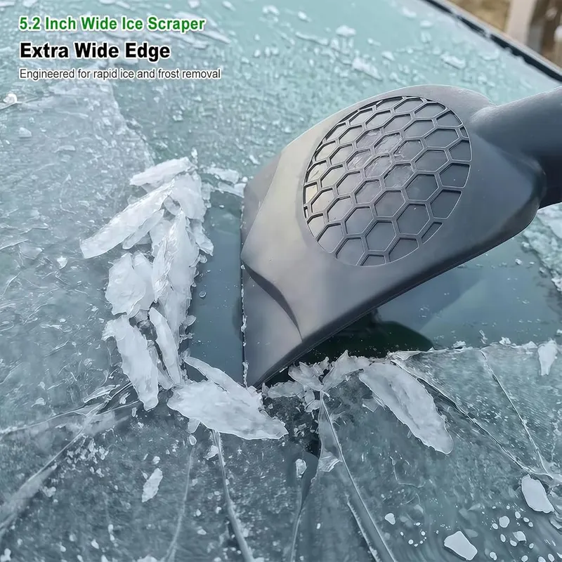 SEAAES 45 Inch Long Extendable Snow Brush – Two in one ice scraper