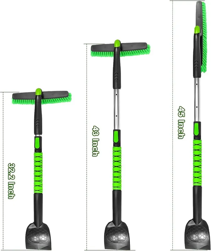 SEAAES 45 Inch Long Extendable Snow Brush – Removable three section design