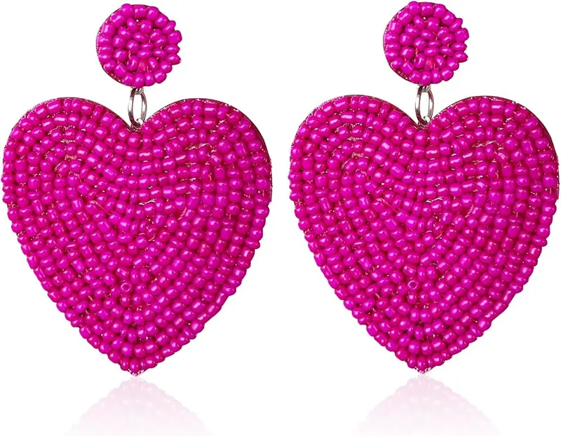 Seakuur Beaded Drop Earrings Handmade Seed Bead