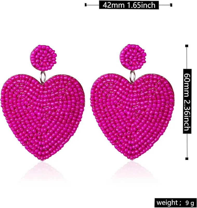 Seakuur Beaded Drop Earrings Handmade Seed Bead – Excellent Daily Accessory -- These vibrant color