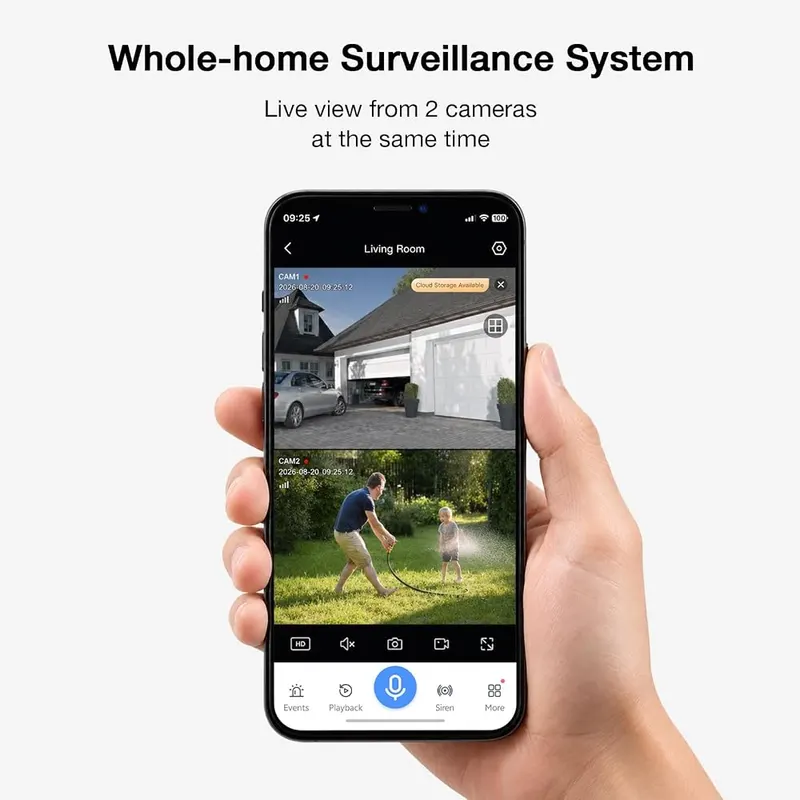 SEHMUA Home Security Cameras Wireless Outdoor – Two solar-powered wireless cameras