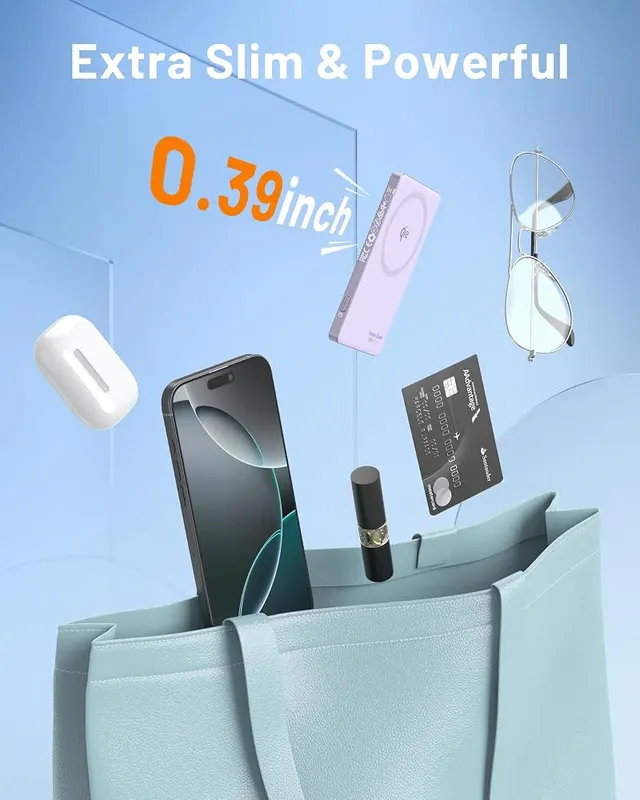 Selore&S-Global MagSafe Battery Pack 15W Fast Charging – 0.39 inches thin, 5.07 ounces
