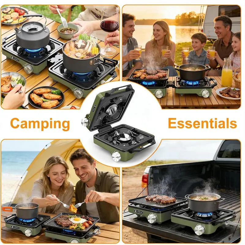 SENBOWE 2-Burner Pro Camping Stove Green – product photo 8 of 9