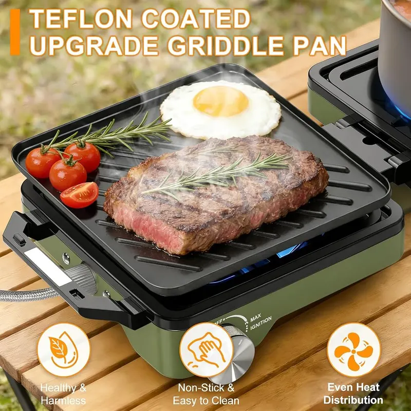 SENBOWE 2-Burner Pro Camping Stove Green – product photo 9 of 9