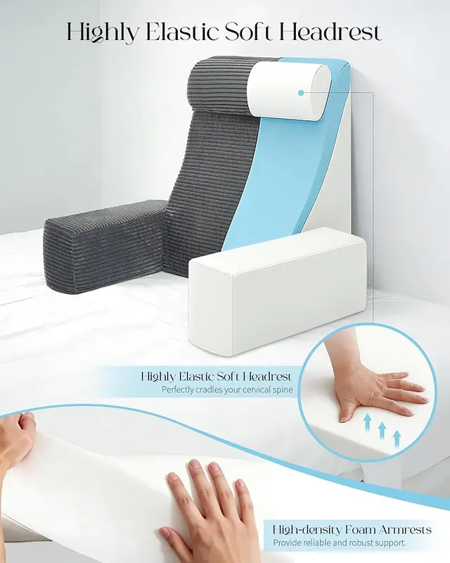Seniny 24″ Reading Pillow – Sit-up support for bed and couch