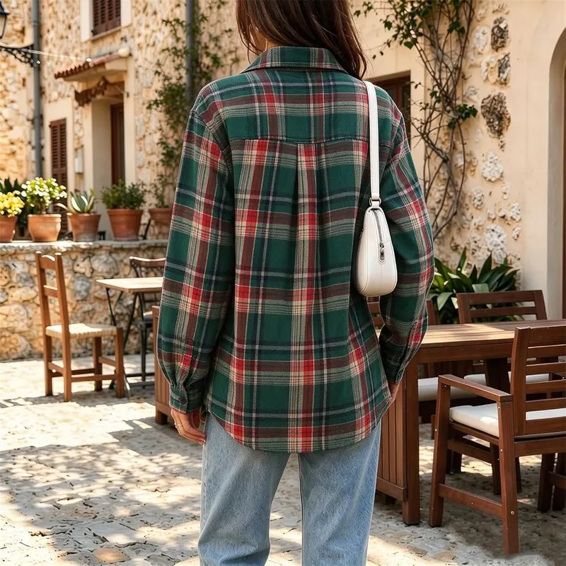 Generic Shacket Women Button Down Shirt Long A001-green – product photo 3 of 8