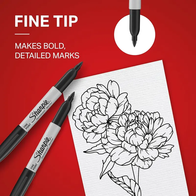 Sharpie Permanent Markers 5 Count (Pack of 1) – Includes 5 Black Sharpie permanent markers