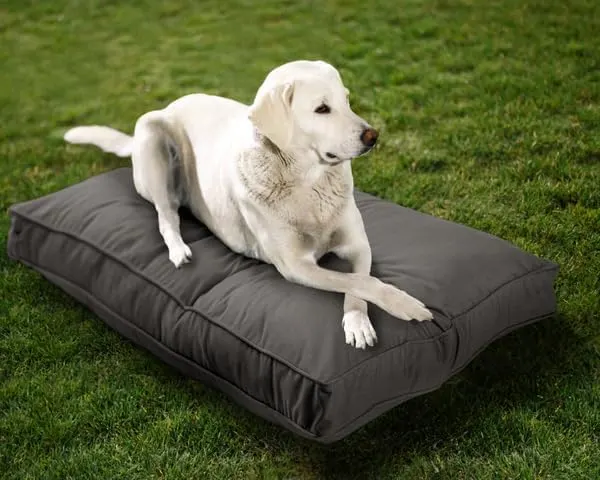 Sherry Kline Sunbrella Double-Sided Dog Bed in Charcoal Grey