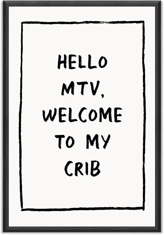 SHEWANT ART Trendy Wall Art Welcome Canvas Posters Eclectic in Hello MTV-Unframed