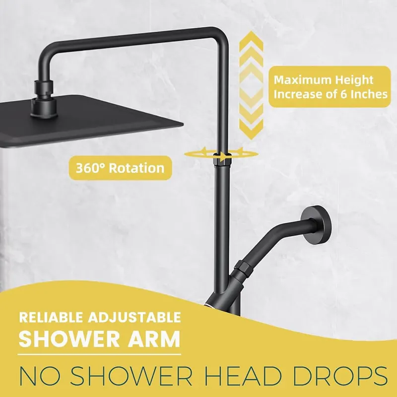 Shineforu 10 Inch Rain Shower Heads – Ten inch stainless steel rain disc