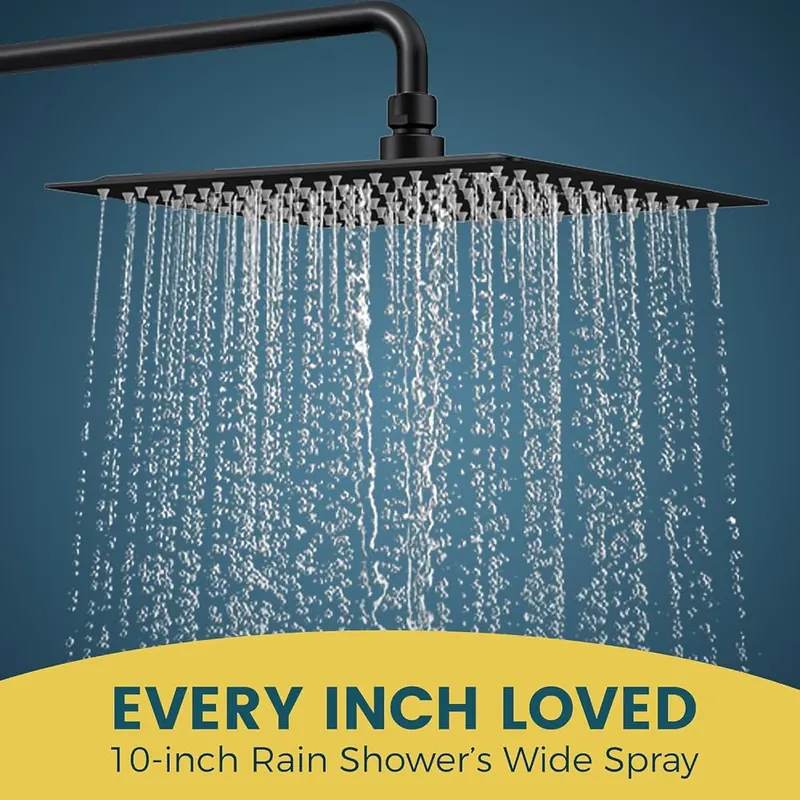 Shineforu 10 Inch Rain Shower Heads – Slide bar for custom vertical positioning