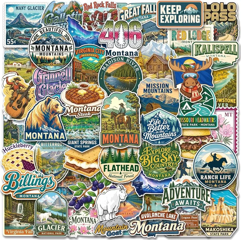 Shizvaeus 200PCS Montana Stickers