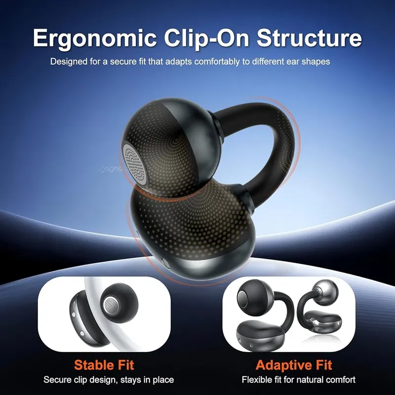 Shovira Open-Ear Earbuds – Secure clip-on open-ring design