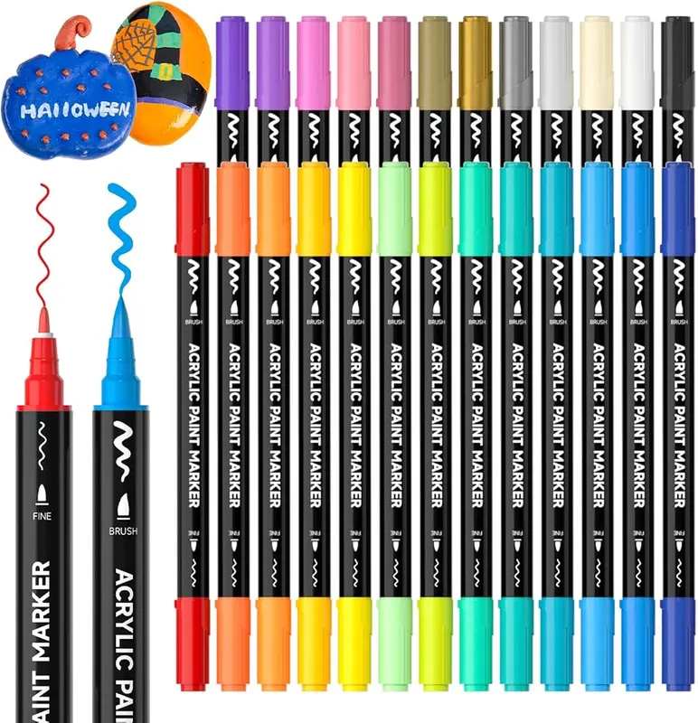 Shuttle Art 25 Colors Brush & Fine Tip