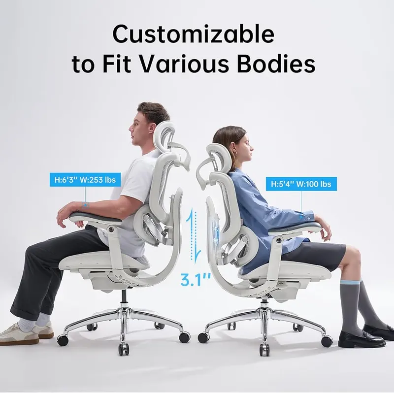 SIHOO Doro C300 Pro V2 Ergonomic Office 8D White – Breathable mesh construction