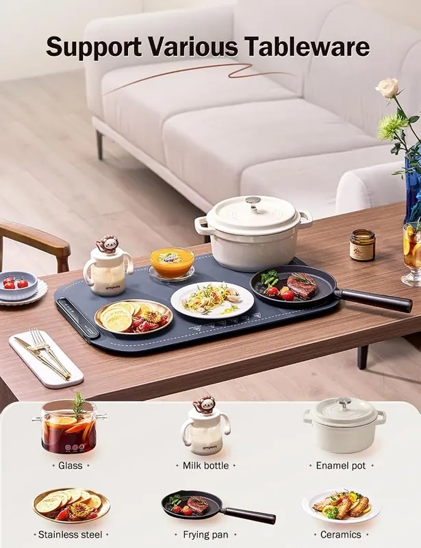 SINOPUREN Food Warming Mat – Spacious twenty four by sixteen inch surface