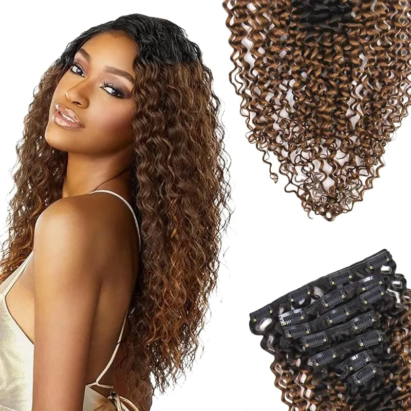 SIYUSI Kinky Curly Clip In Extensions in Clip In Hair Extensions-09