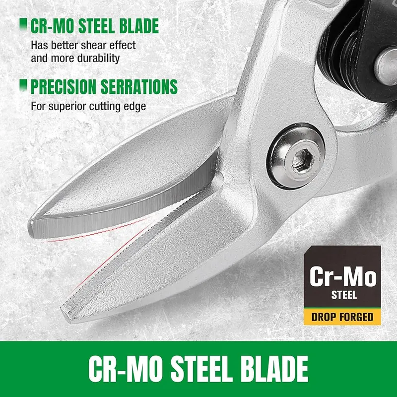 SK 10-Inch Tin Snips Heavy Duty – Ergonomic, anti-slip grips are designed to fit