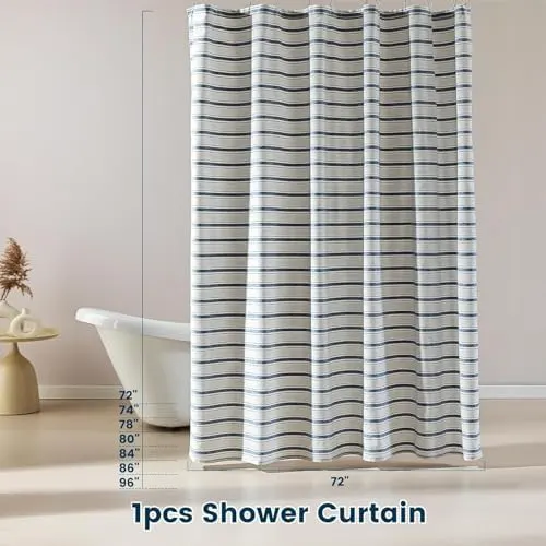SLEEP ZONE Long Striped Shower Curtain – product photo 7 of 7