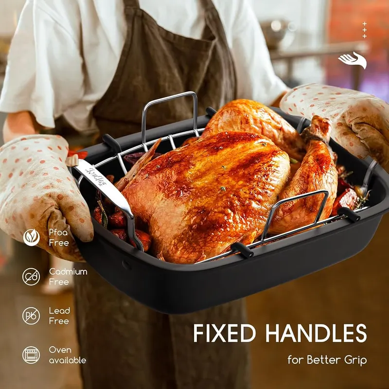 Slow Slog Nonstick Turkey Roasting Pan – Effortless Handling