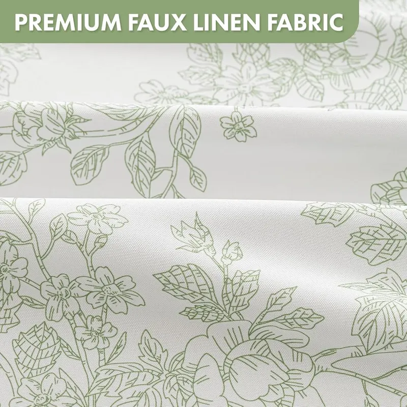Slozzi Spring Extra Long Sage Green Floral – Vivid Aesthetic Floral Print：Elevate your bathroom with