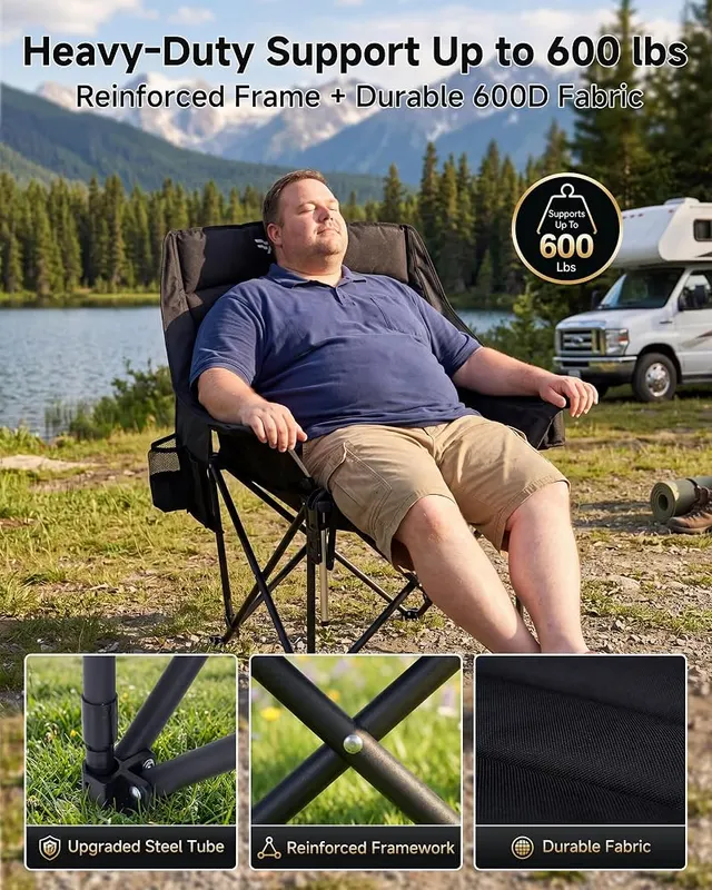 Slsy Camping Chairs – Upgraded steel tube reinforced frame