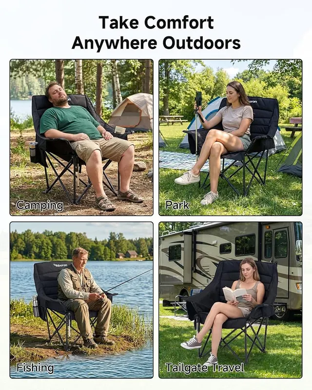 Slsy Camping Chairs – Secure cup holder and wine glass slot