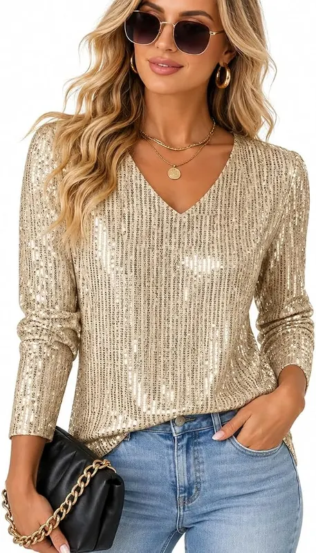 SMIDOW Sparkly Tops Gold Medium in Gold