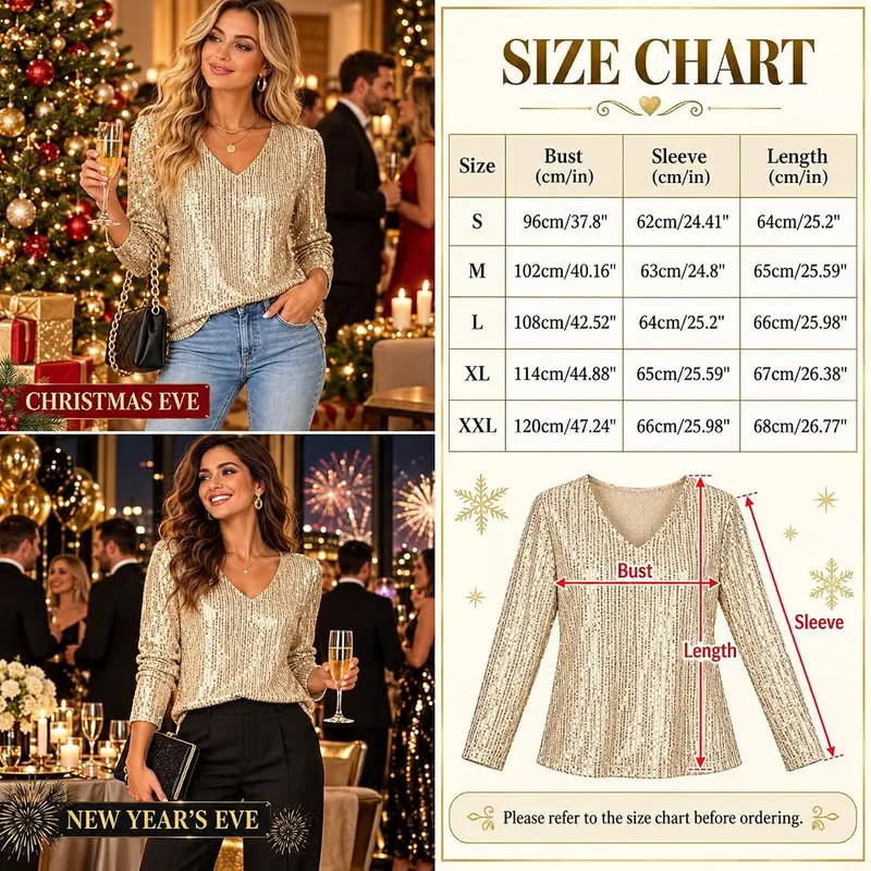 SMIDOW Sparkly Tops Gold Medium – Soft Lining & Comfortable Wear