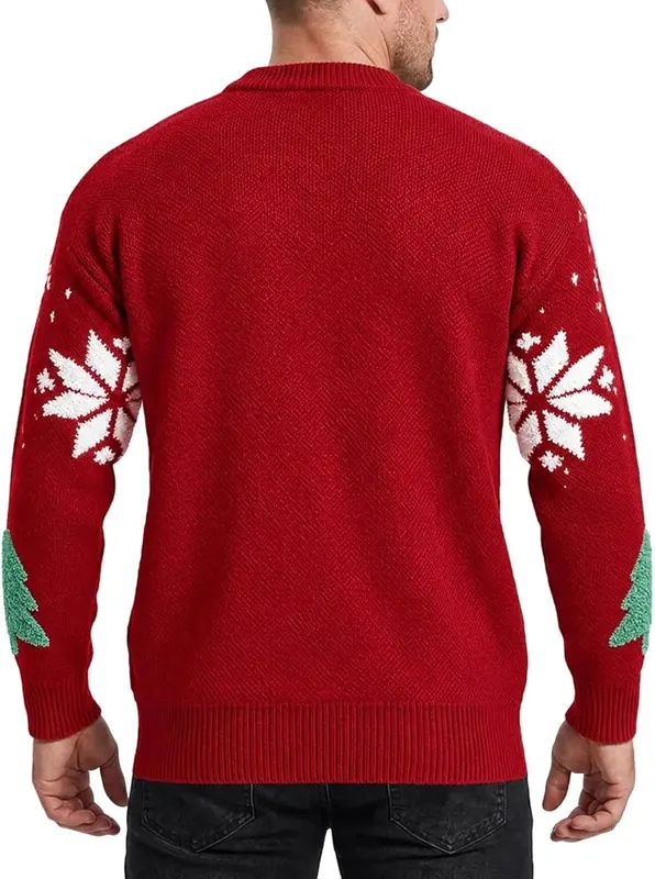 SMIDOW Ugly Christmas Sweater Men Tree Pattern – Casual Occasions