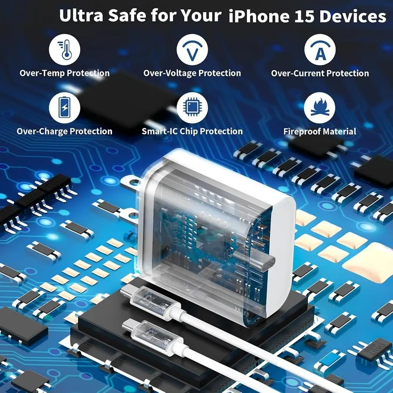Smilebridge 10FT iPhone 18 17 16 Pro – Safety and Reliable iPhone 18 Pro Fast Charger Block