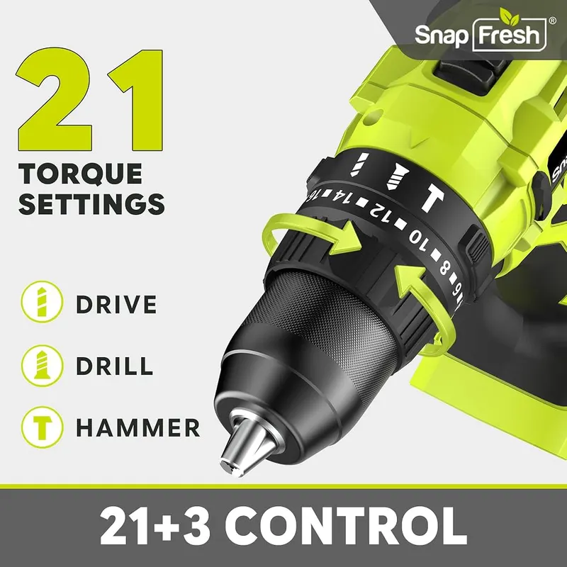 SnapFresh 20V Cordless Impact Dril1 – Upgraded 20V power platform