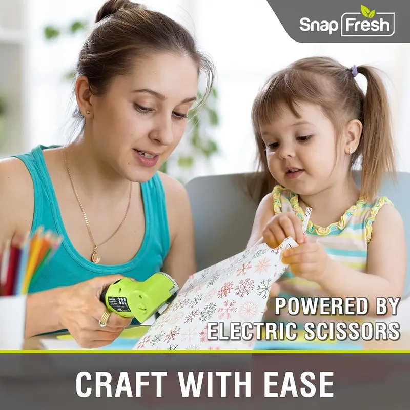 SnapFresh 4V Cordless Electric Scissors – 4V 2.0Ah rechargeable battery
