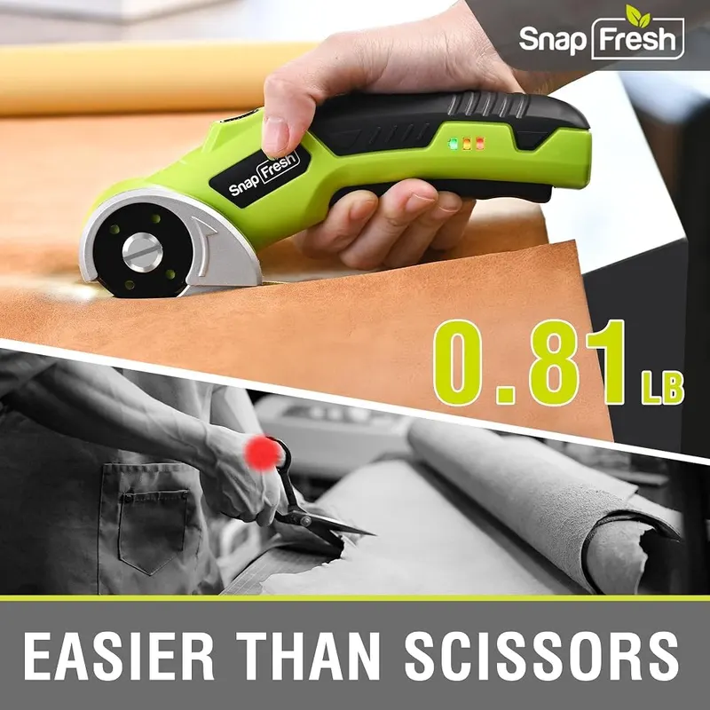 SnapFresh 4V Cordless Electric Scissors – Self-sharpening SKS7 alloy blades