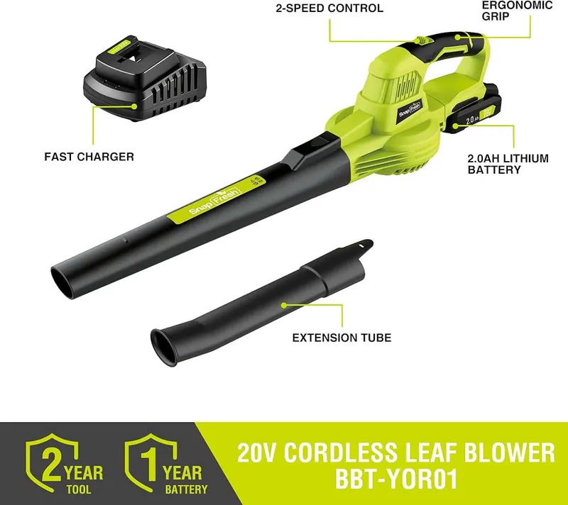 SnapFresh Leaf Blower Cordless – Cordless 20V battery blower