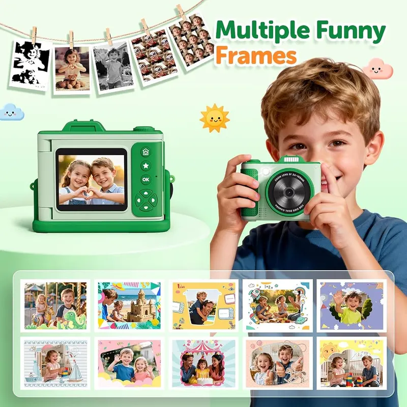 SnapMem Kids Camera Green – SD card included