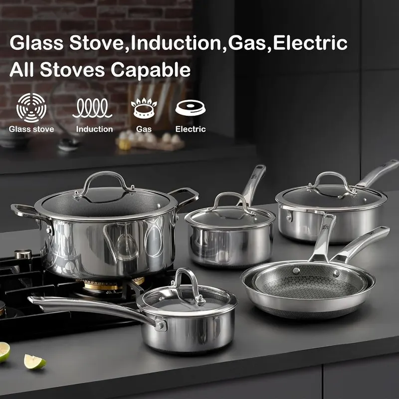 SNOWCLAD Stainless Steel Pot – Snowclad Hybrid Nonstick Tech