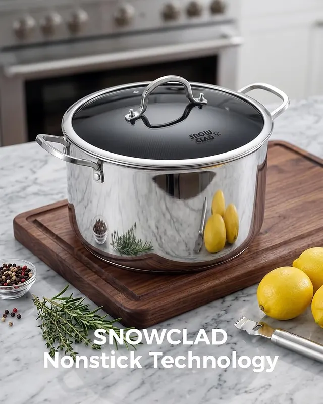 SNOWCLAD Stainless Steel Pot – Cool-Touch Handles & Easy Cleanup